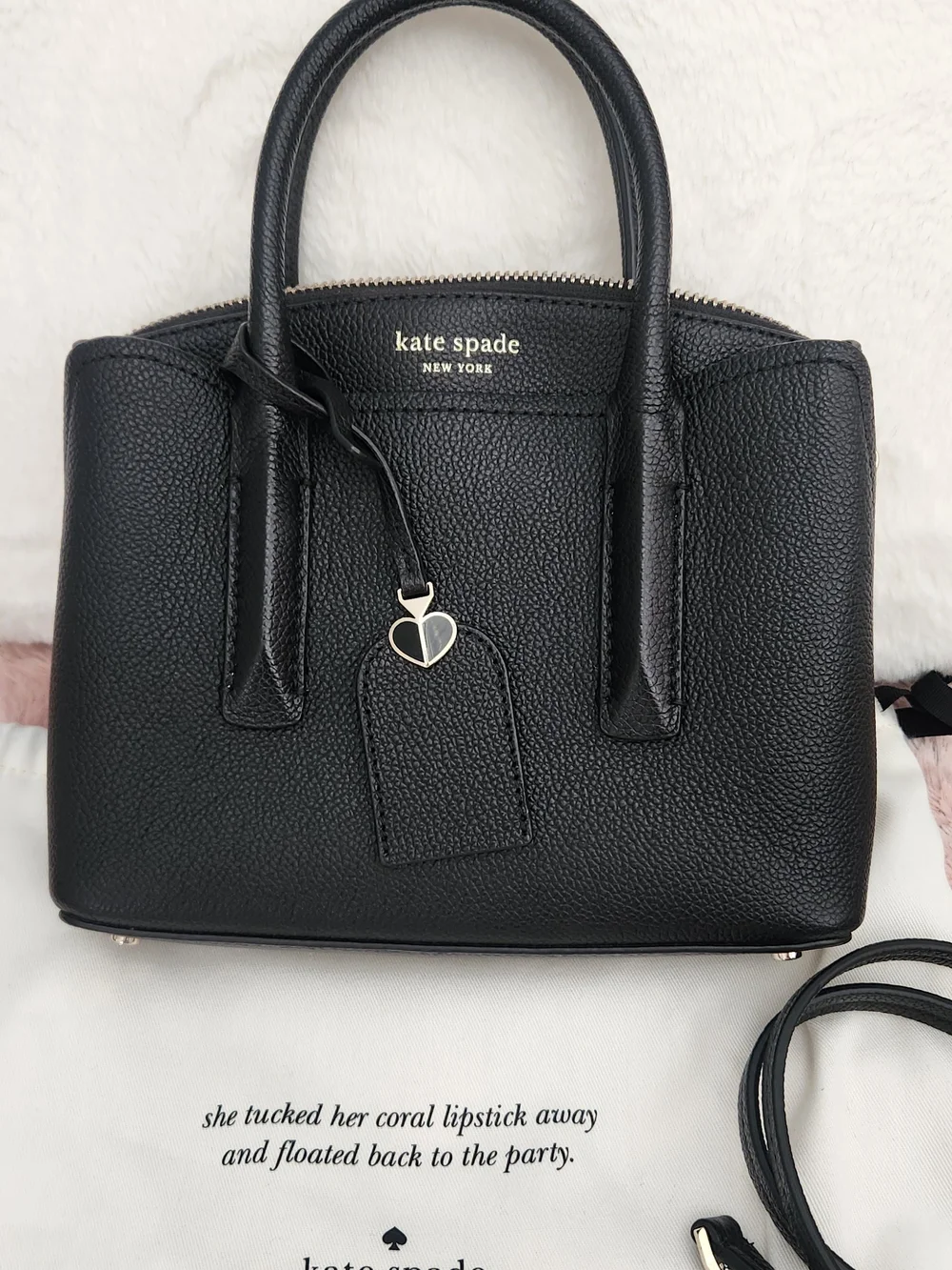 Kate Spade Mini Margaux Satchel Black Pebbled Leather